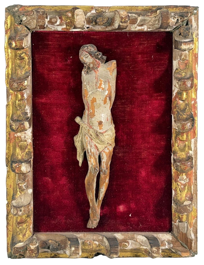 18th C Carved Wood Christ Corpus Religious Relief (1 of 5)
