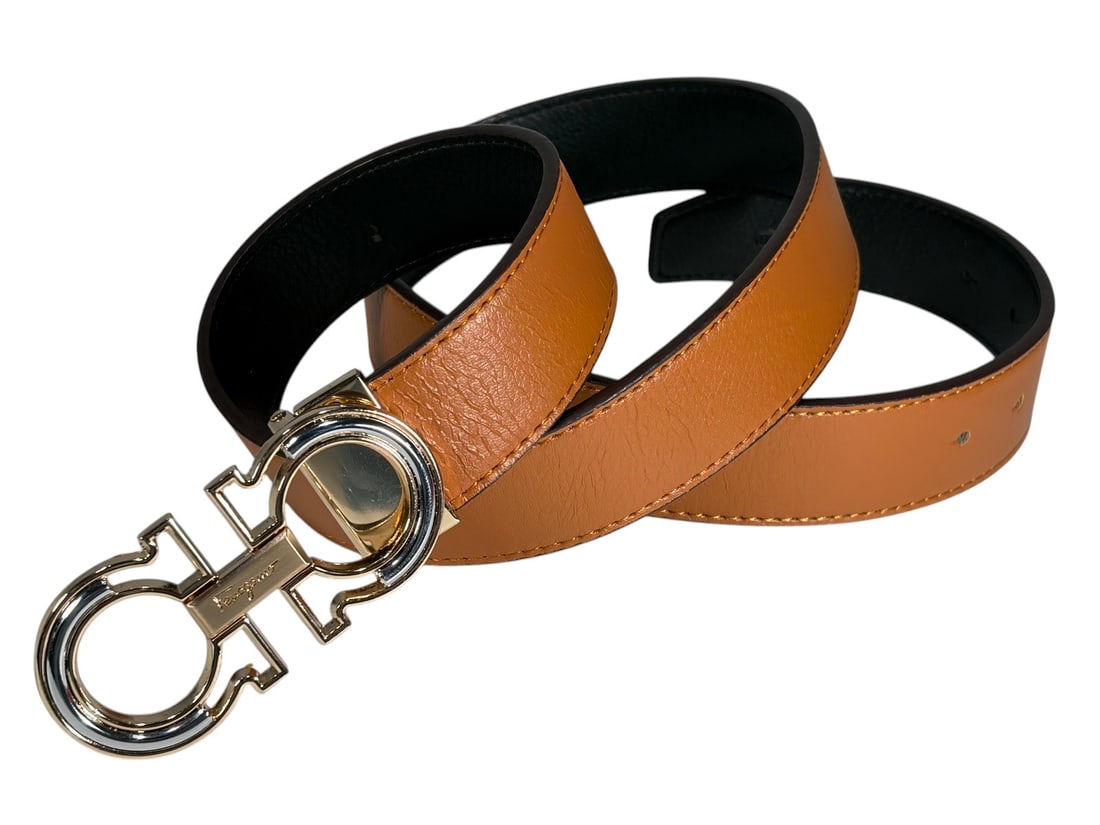 Ferragamo Style Brown Leather Belt Size 42 w/ Box (1 of 5)