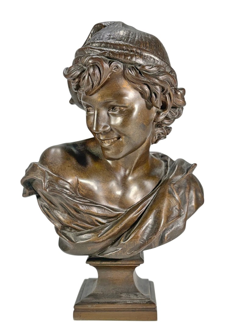 Montefiori Italy Carpeaux Le Rieur Bronze Bust 11" (1 of 8)
