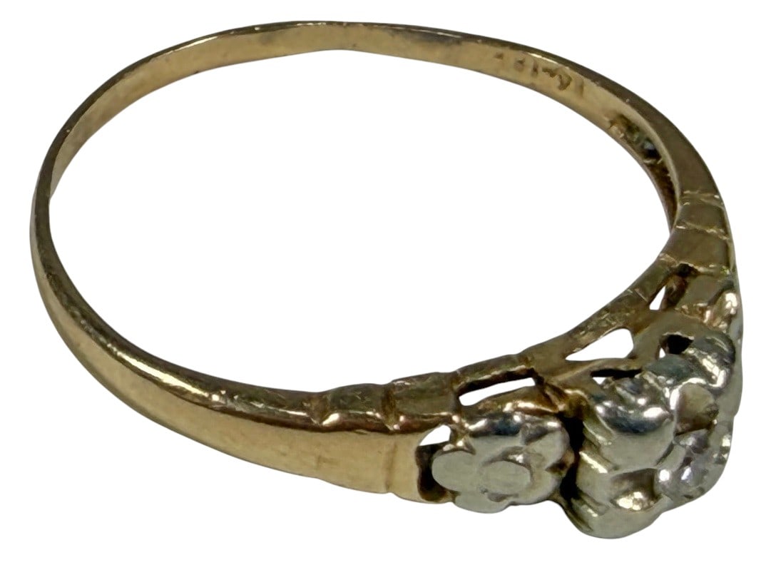 Vintage 13K Gold Diamond Ring Size 7 1.44 Grams (1 of 6)