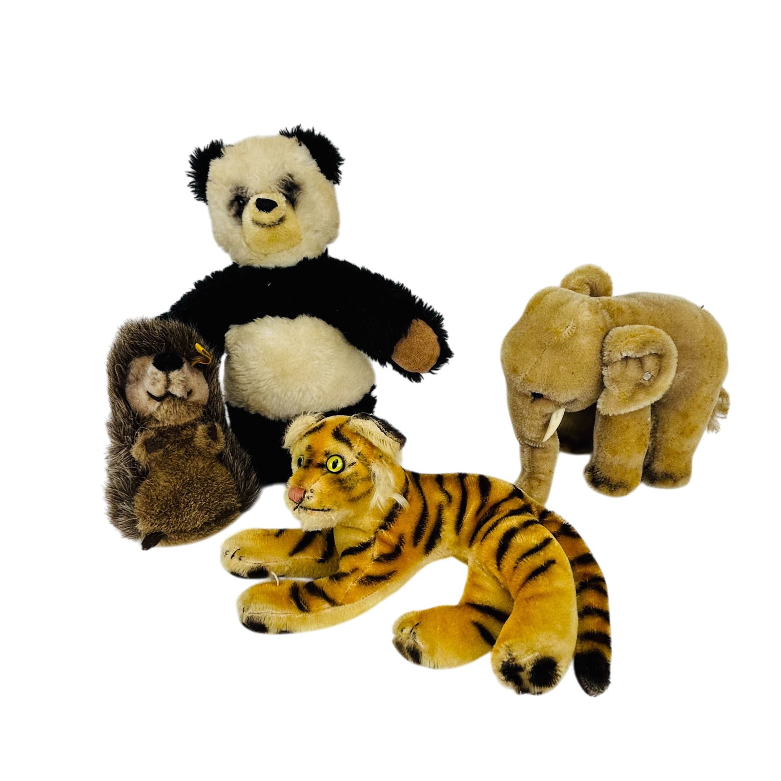 Steiff Panda Tiger Hedgehog & Elephant Toy Animals (1 of 5)