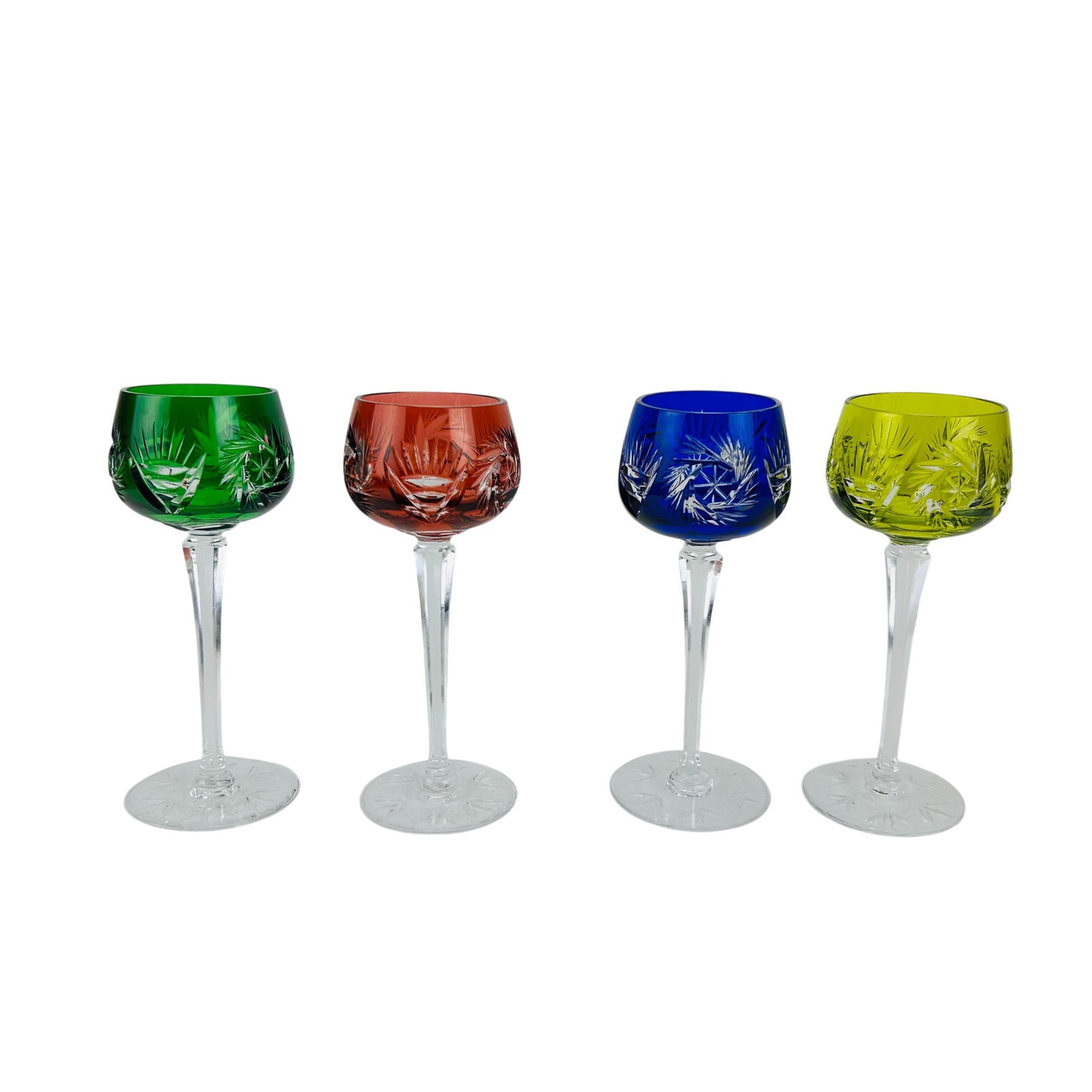 Bohemian Czech Crystal Cut Clear Barware Goblets (1 of 4)