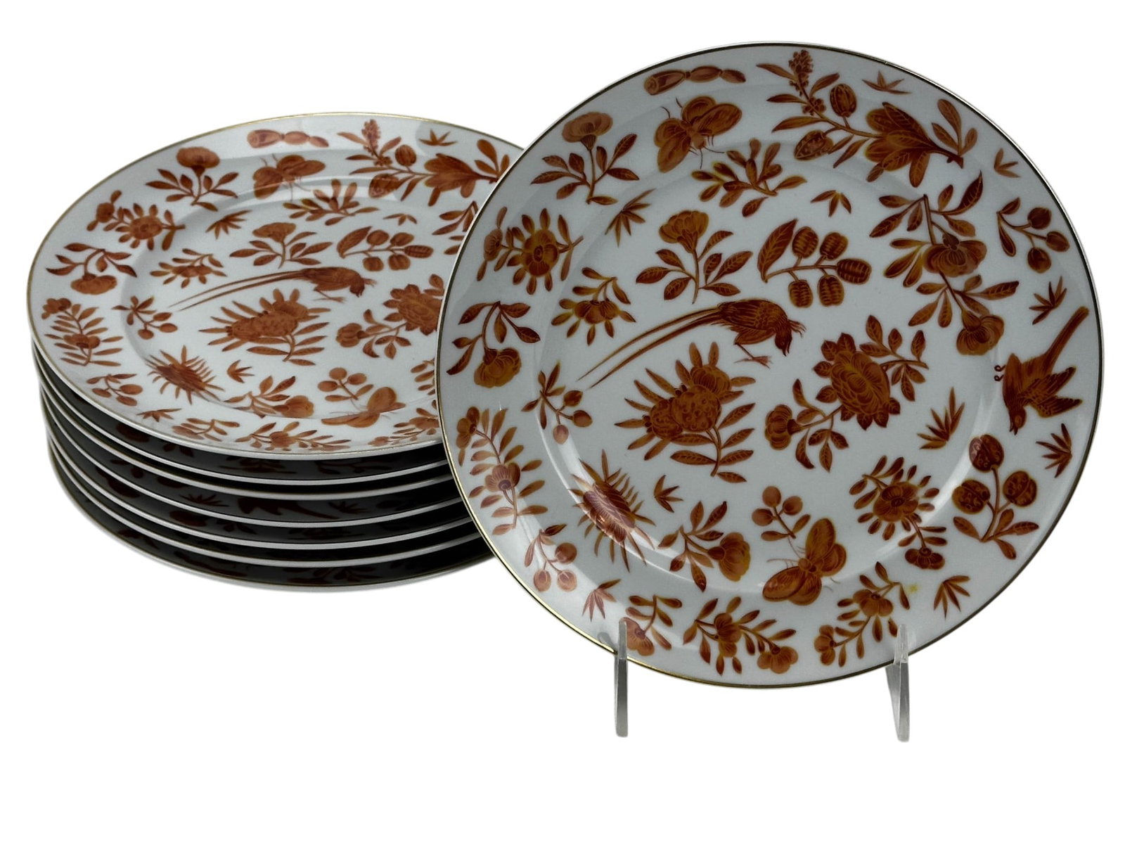 Mottahedeh Sacred Bird Butterfly Salad Plates LOT (1 of 2)