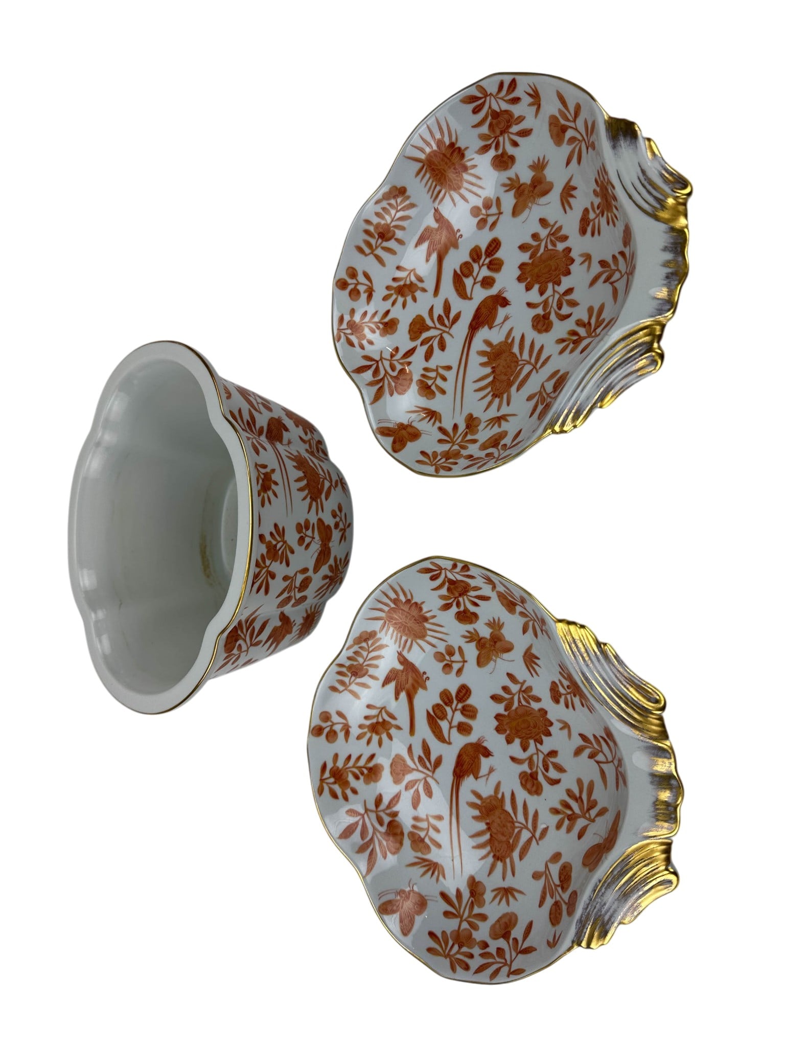 Mottahedeh Sacred Bird Butterfly Pot & Dish LOT (1 of 7)