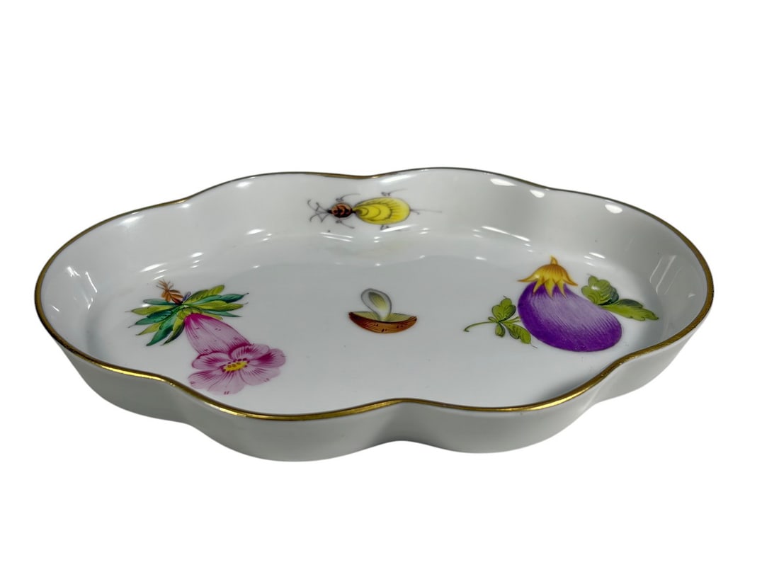 Herend Porcelain Leaf Form Trinket Dish Hungary (1 of 5)