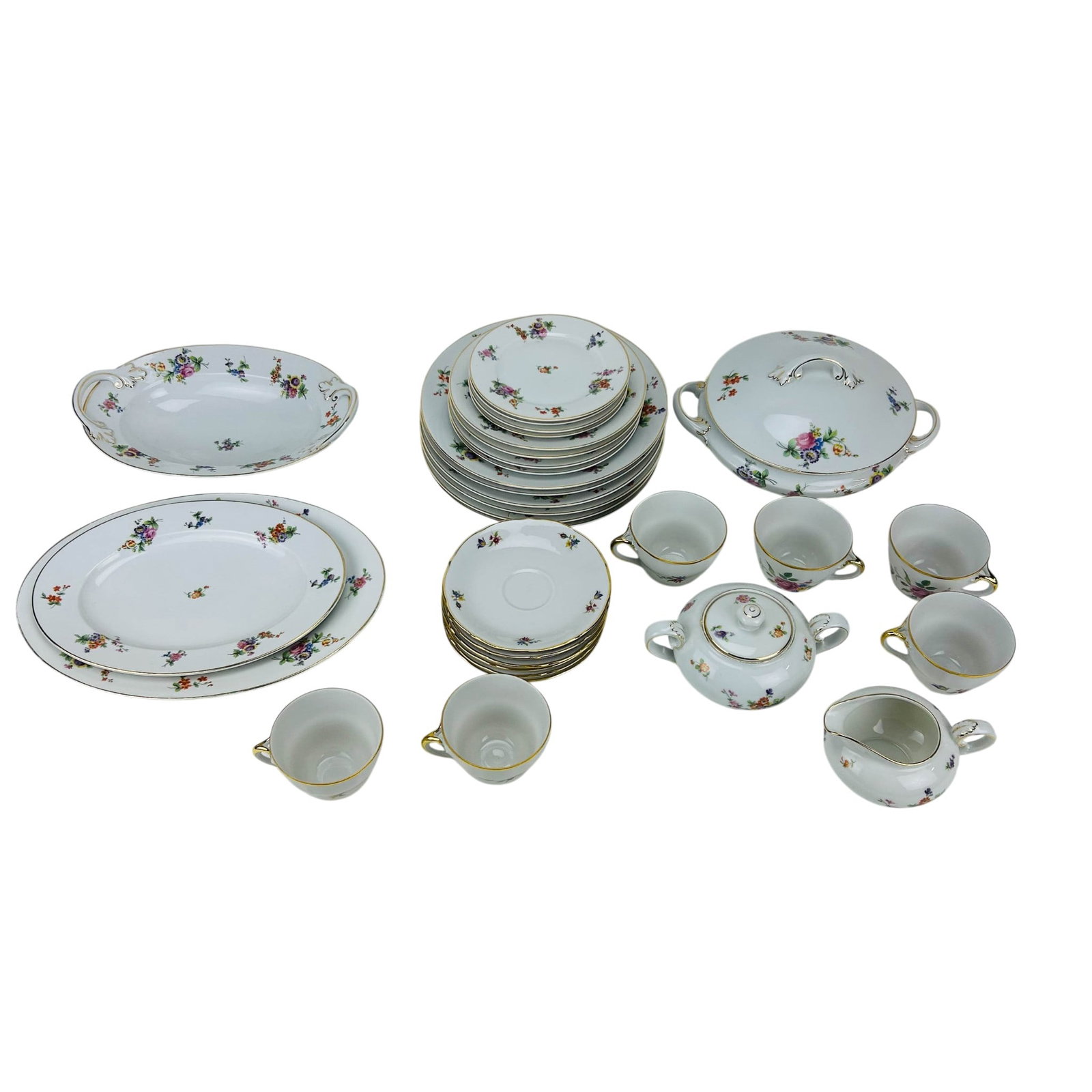 Bavarian Porcelain Floral Partial Dinner Service (1 of 8)