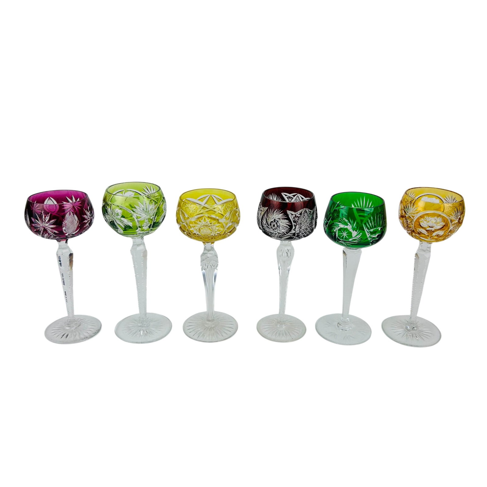 Bohemian Czech Cut Crystal Stemware Art Glass LOT (1 of 4)