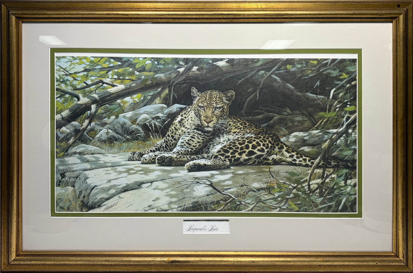 Guy Coheleach Signed Leopard Lithograph Framed Art - 2