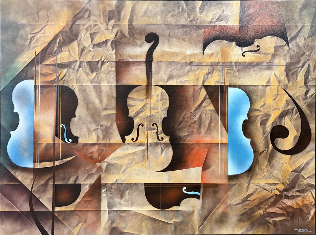 Leonardo Nierman Sonata Oil Painting on Canvas (1 of 6)