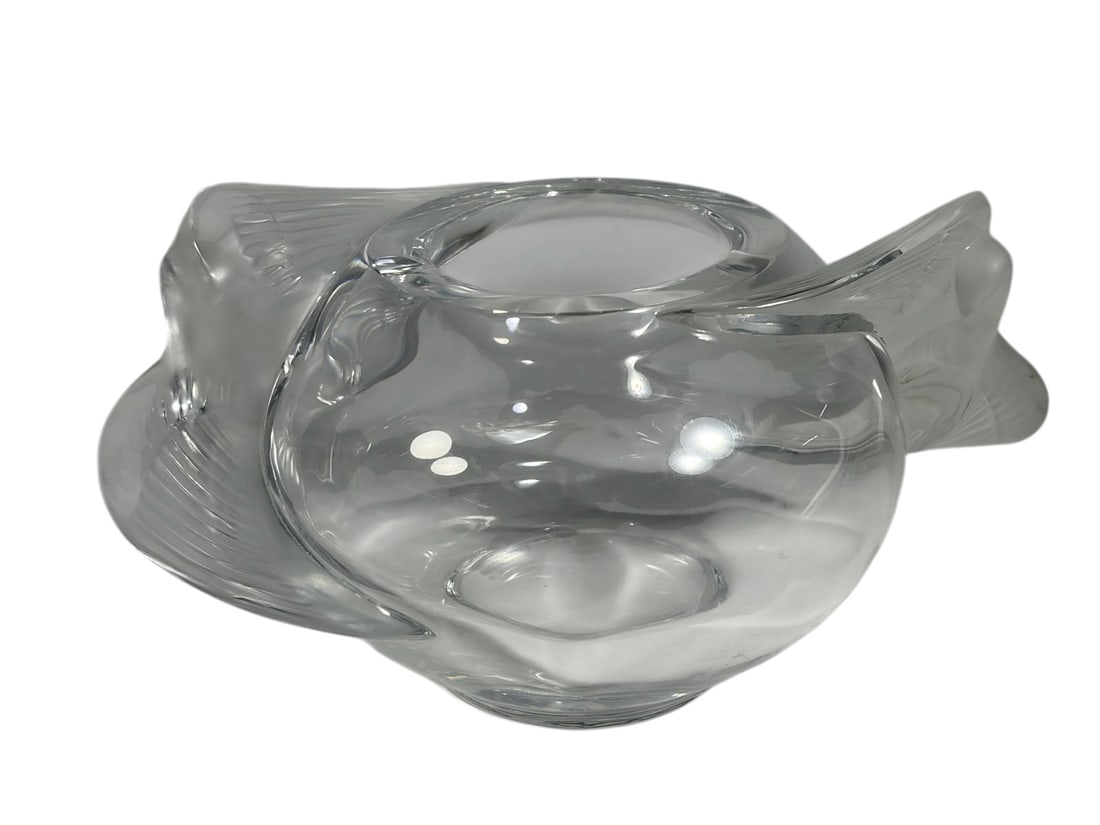 Signed Lalique Adelaide Crystal Bird Figural Bowl (1 of 6)