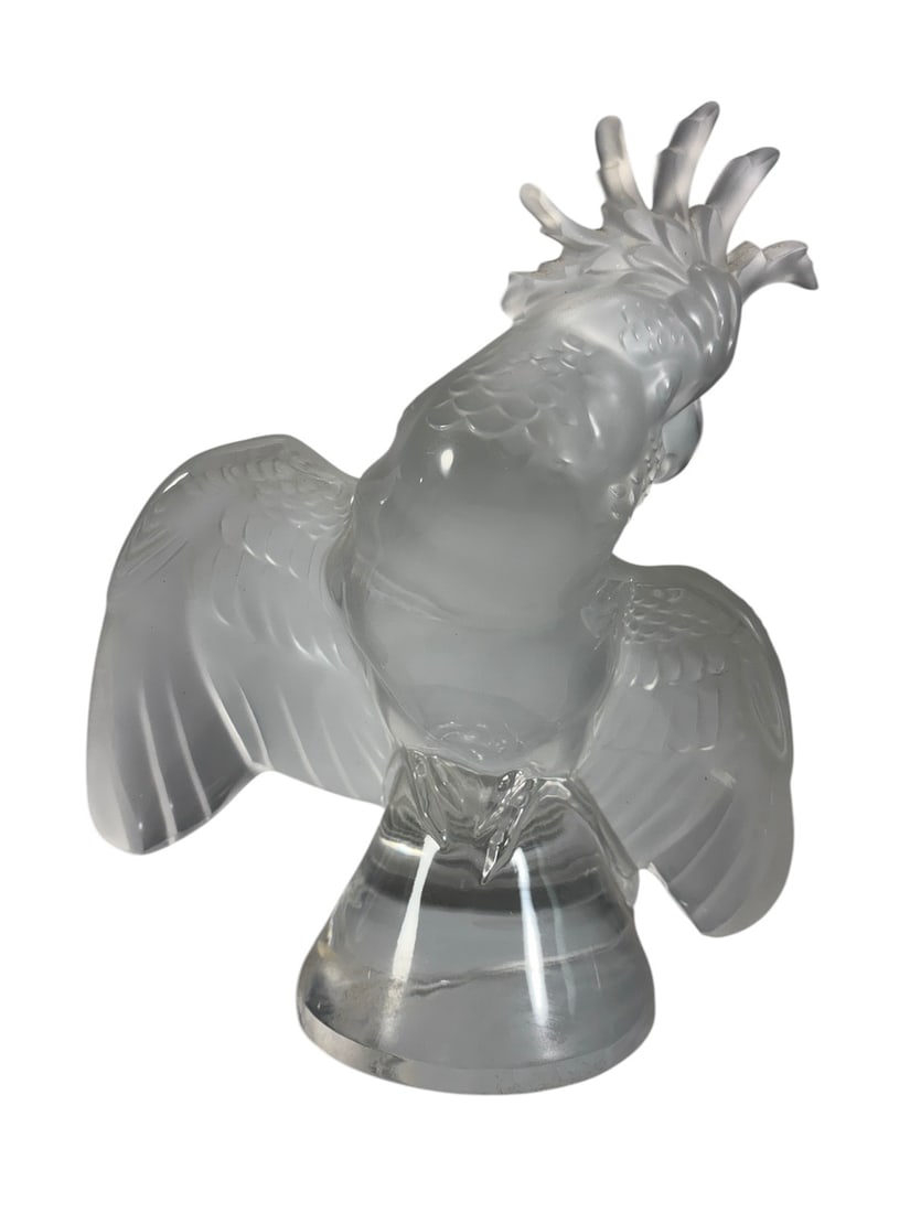 Lalique Ara Cockatoo Frosted Crystal Sculpture (1 of 7)