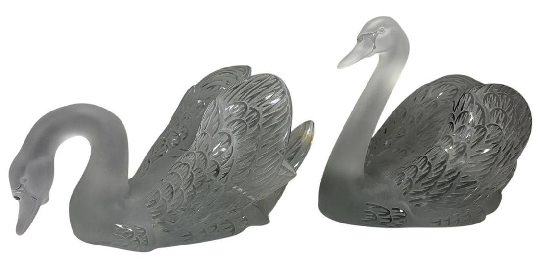 Lalique France Crystal Swans 2pc LOT (1 of 13)