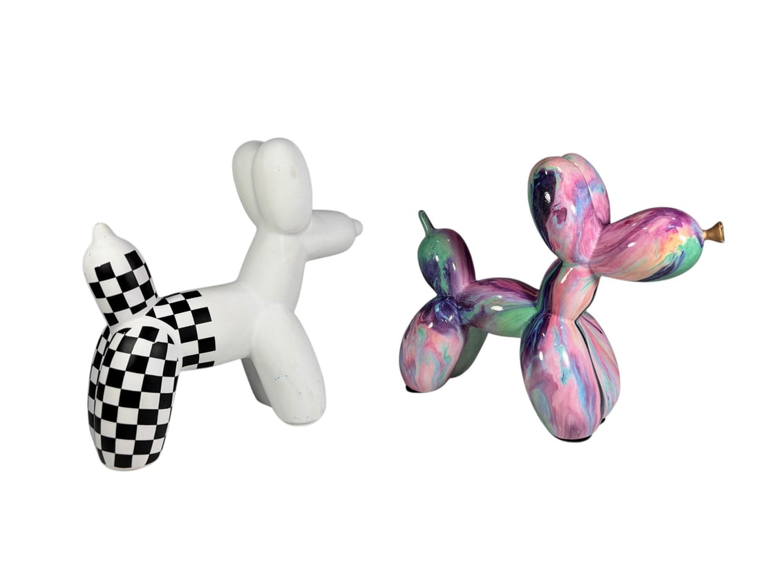 Pop Art Ceramic Balloon Dogs 2pc LOT (1 of 7)