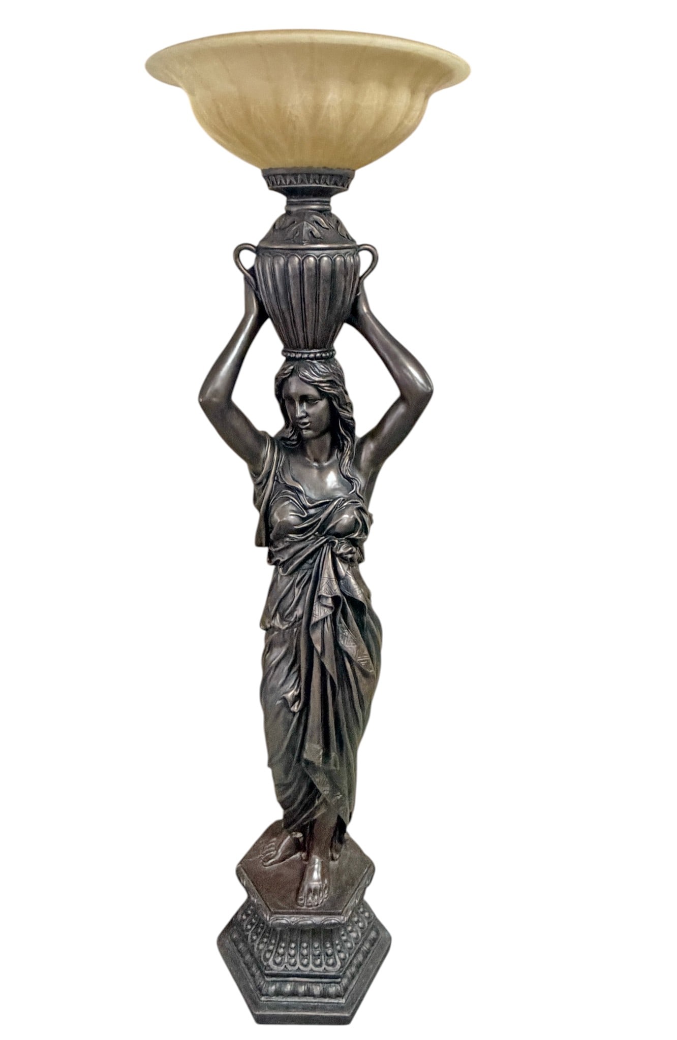 Classical Maiden Floor Lamp w/ Opaline Glass Shade (1 of 8)