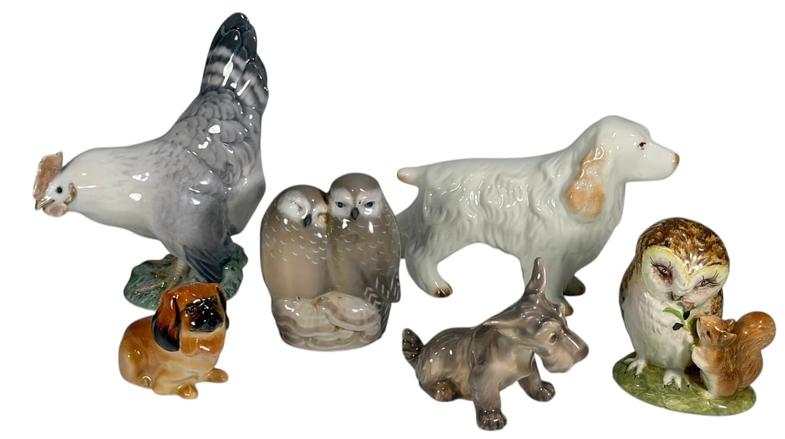 Porcelain Animal Figurines Mixed Makers 6pc LOT (1 of 9)