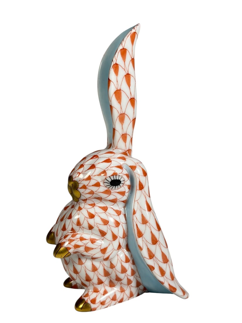 Herend Hungary Fishnet Rabbit Porcelain Figure (1 of 5)