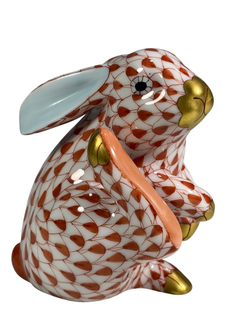 Herend Hungary Fishnet Rabbit Porcelain Figure (1 of 5)