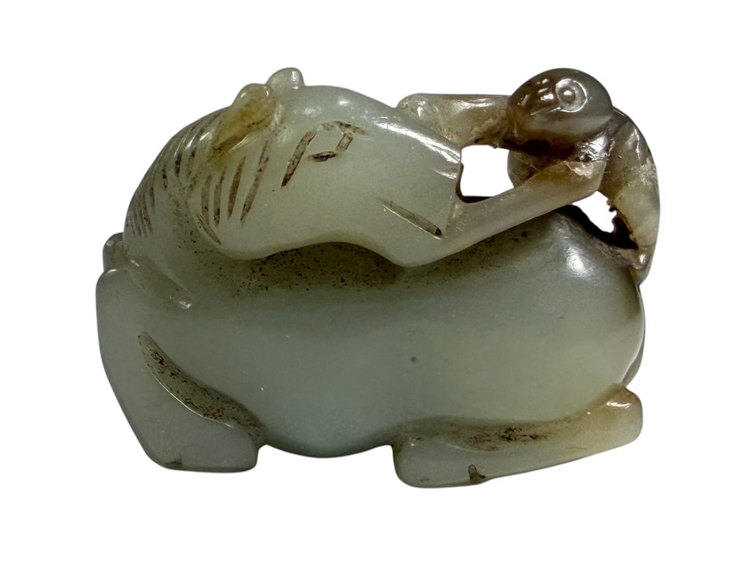 Chinese Hetian Jade Horse & Mythical Beast Carving (1 of 3)