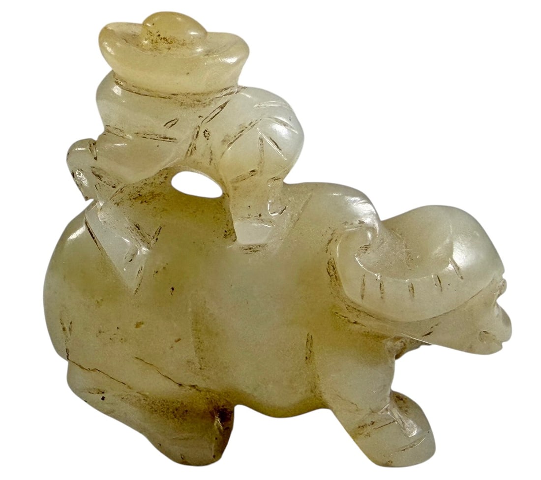 Chinese Hetian Jade Boy Riding Elephant Carving (1 of 3)