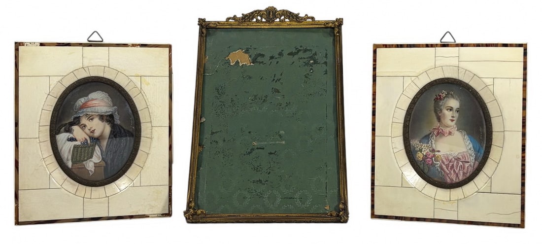 Portrait Miniatures & Frame Decorative 3pc LOT (1 of 11)