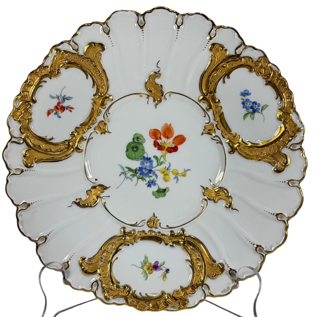 Meissen Floral Porcelain Cabinet Plate Germany (1 of 5)
