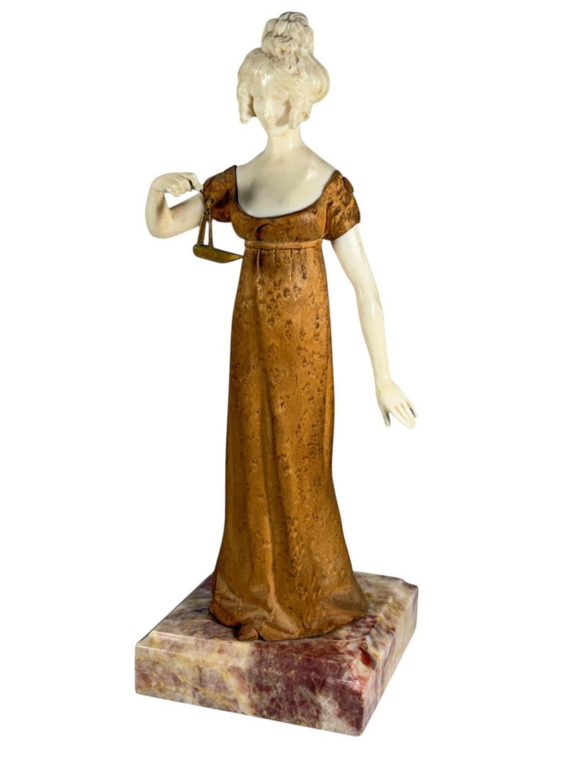 Louis Sosson Art Nouveau Bone Wood Marble Figure (1 of 7)