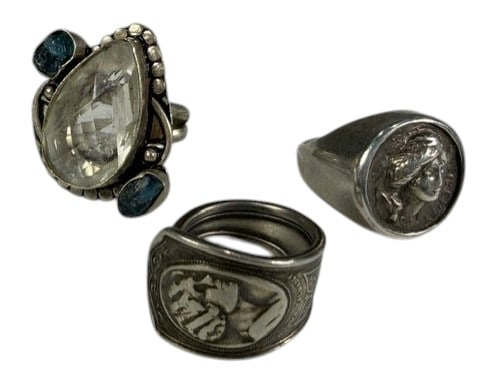 Sterling Silver Rings Mixed Styles Jewelry 3pc LOT (1 of 9)
