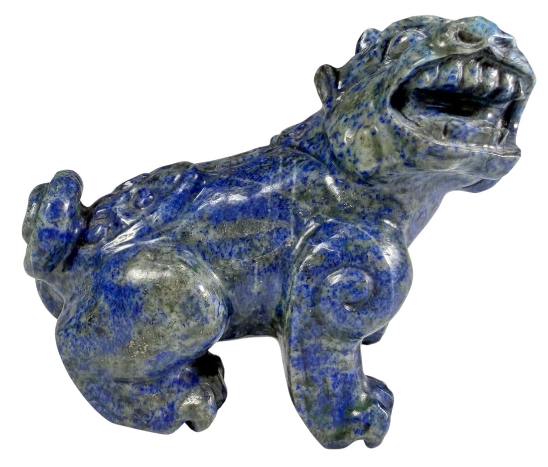 Chinese Lapis Lazuli Pixiu Carving Figure Stone (1 of 5)