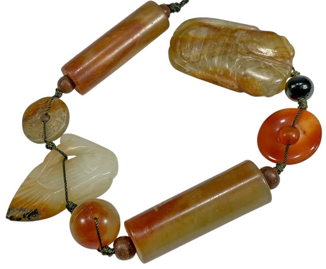 Chinese Jade & Agate Hanging Pendant Charm Ornamen (1 of 5)