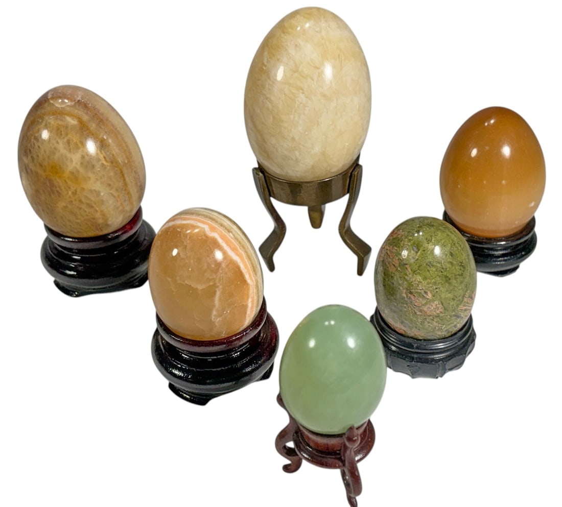 Onyx & Hardstone Eggs 6pc LOT (1 of 3)