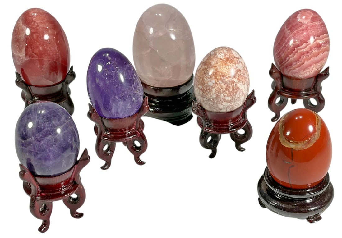 Rock Crystal & Hardstone Eggs 7pc LOT (1 of 4)
