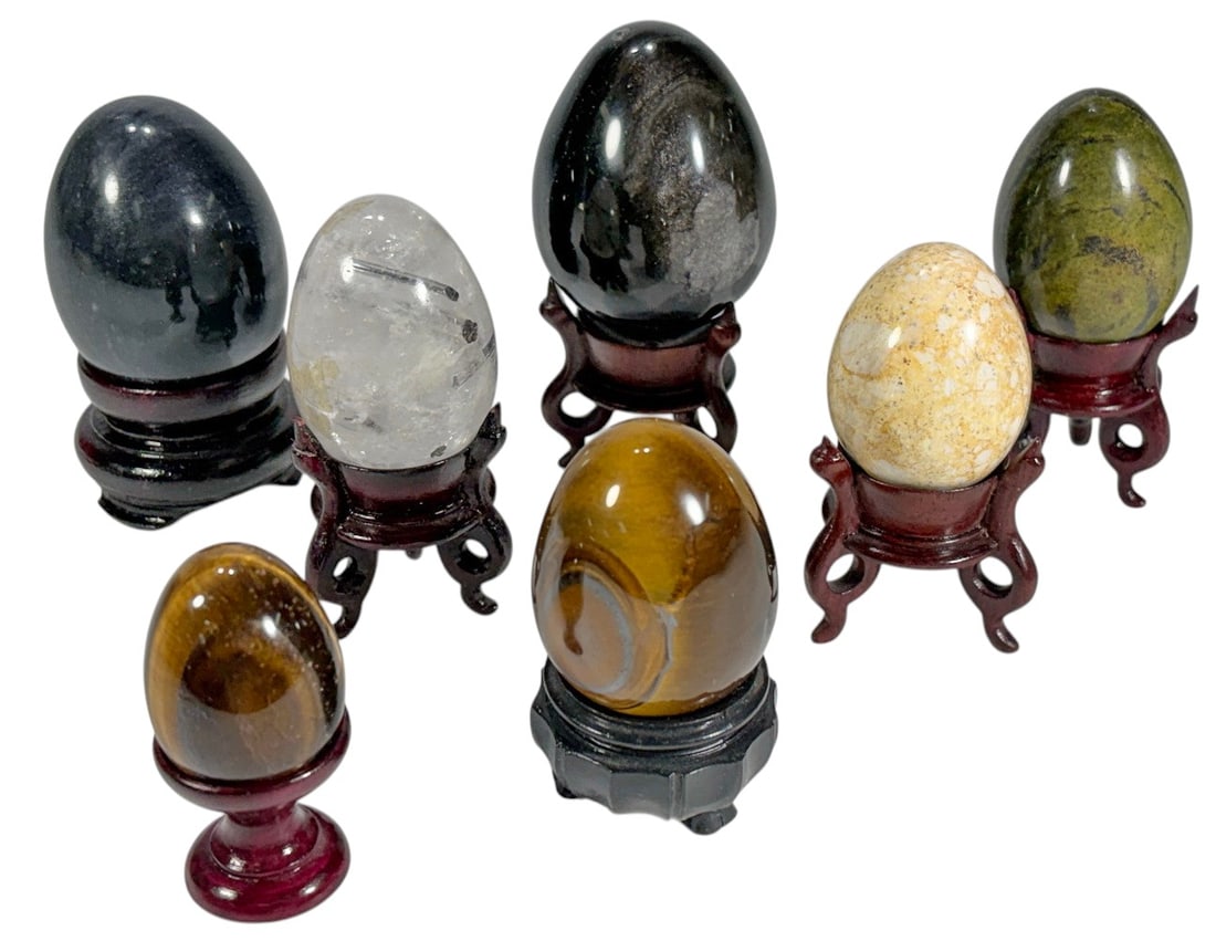 Agate, Tiger Eye & Rock Crystal 7pc LOT (1 of 4)
