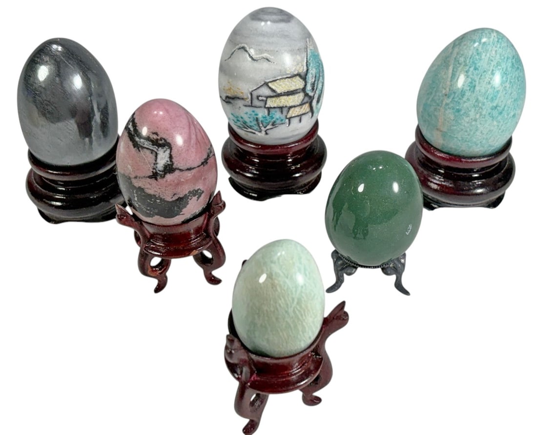 Amazonite & Hardstone Eggs 6pc LOT (1 of 3)
