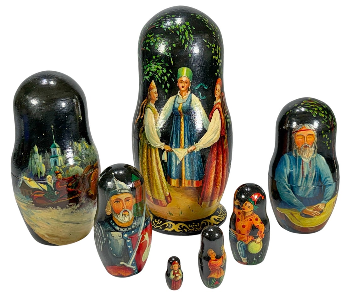 Russian Mamushka Hand Painted 7pc LOT (1 of 6)