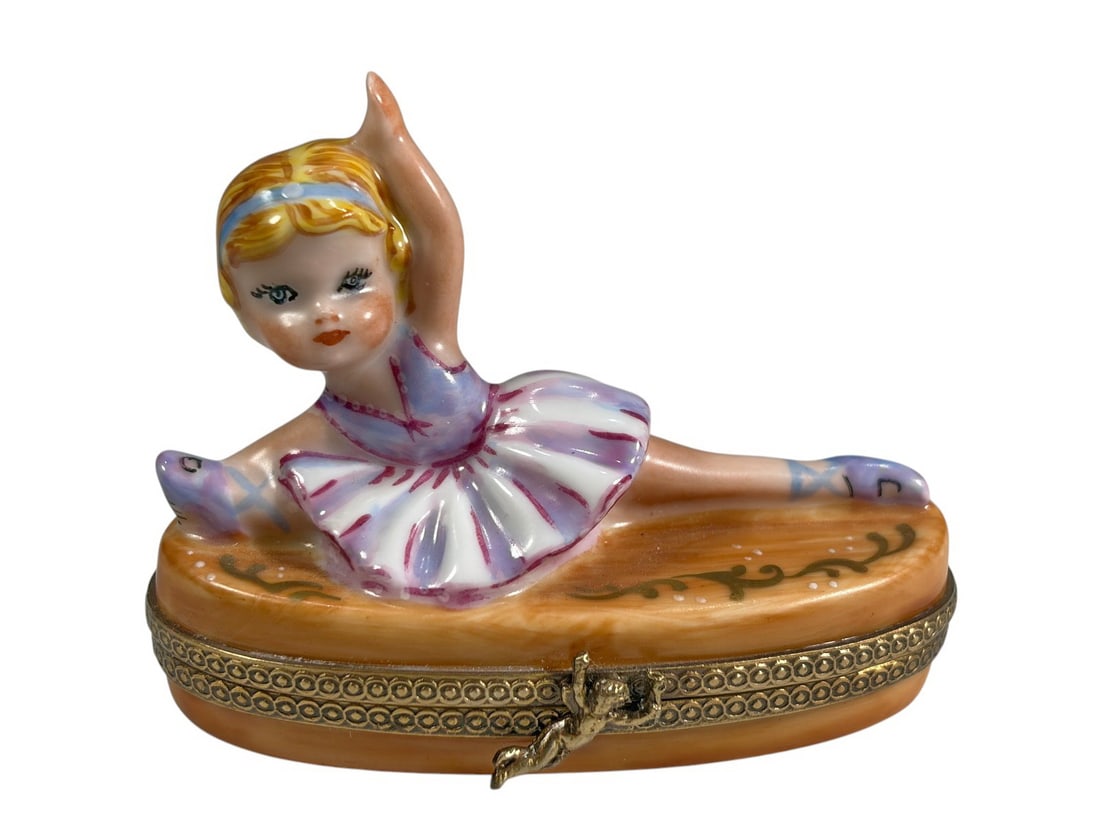 Limoges Ballerina Trinket Box Peint Main France (1 of 6)