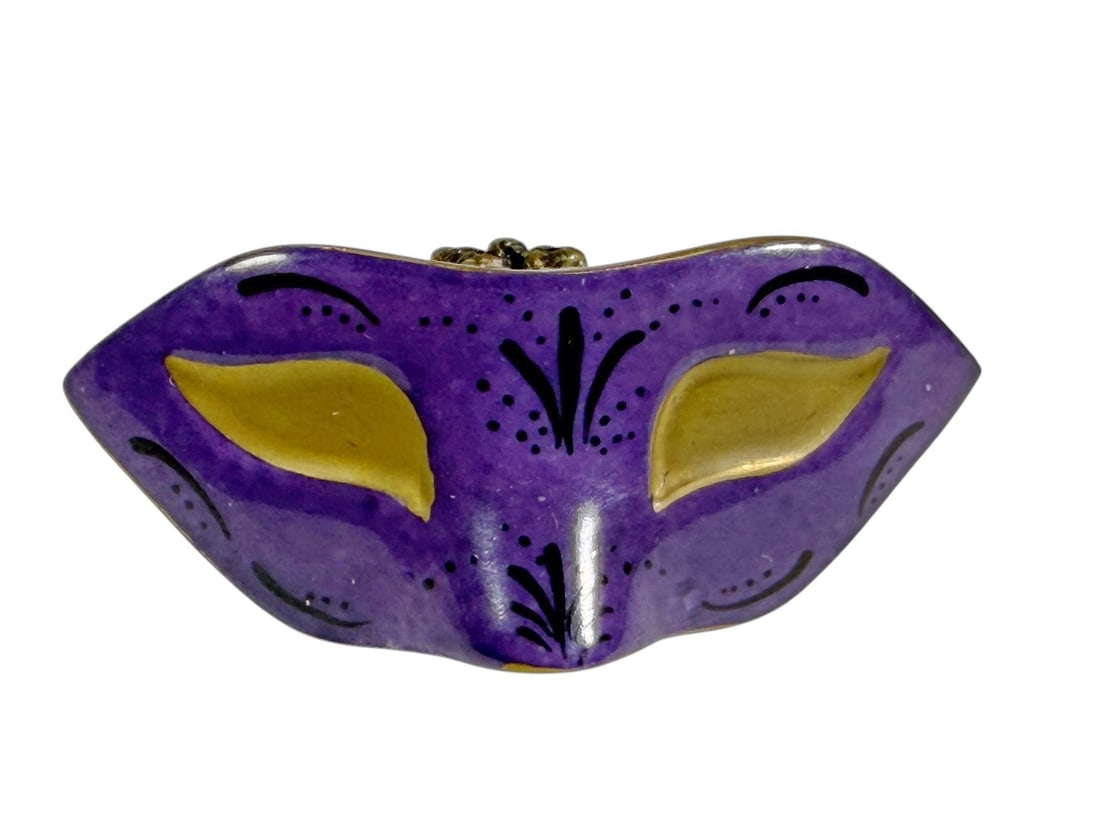 Limoges Purple Mardi Gras Mask Trinket Box France (1 of 5)