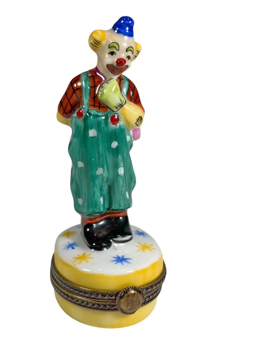 Limoges Clown Figurine Trinket Box Peint Main Art (1 of 5)