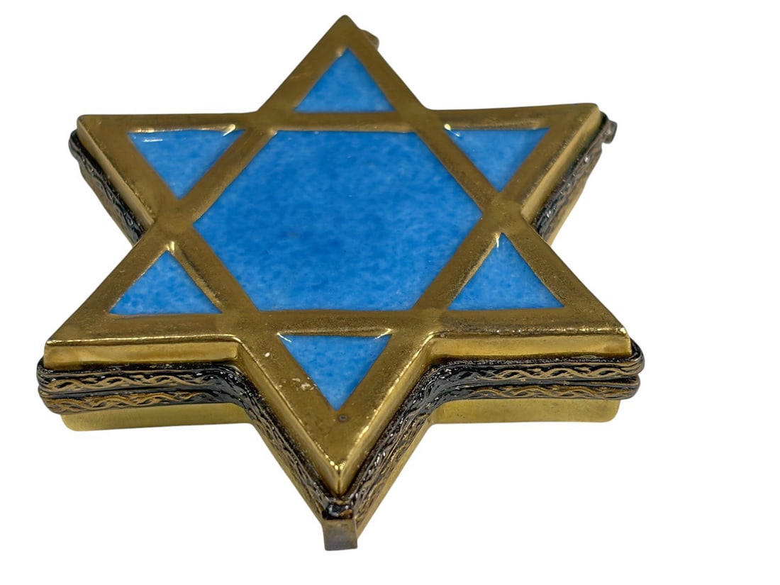 Limoges Star of David Trinket Box Peint Main (1 of 5)