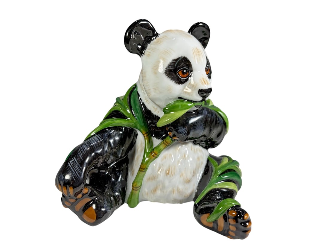 Hollohaza Hungary Porcelain Panda Figurine Bamboo (1 of 6)