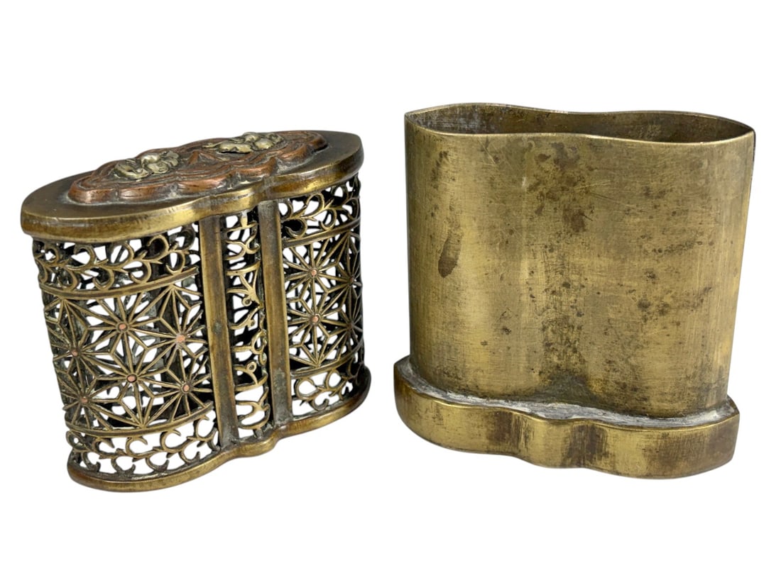 Chinese Export Bronze Covered Containers 2pc LOT - 4
