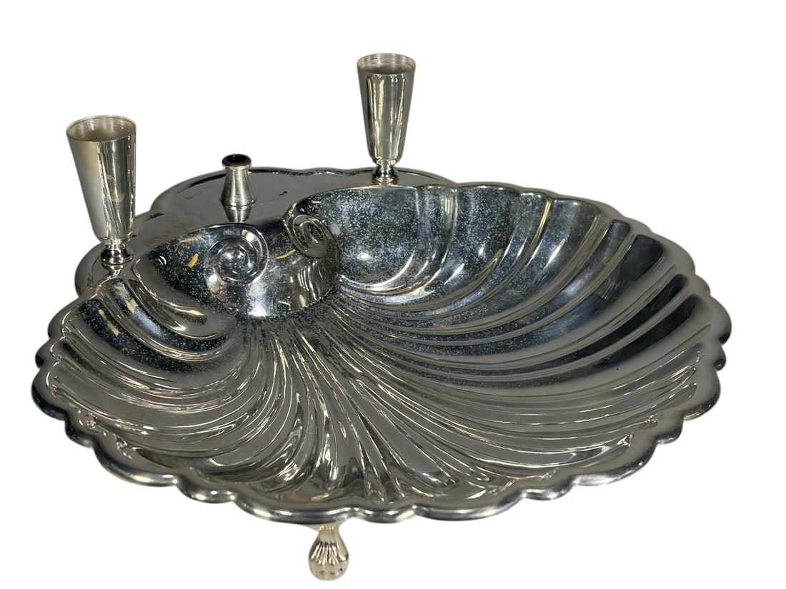 Black Starr & Gorham Silverplate Shell Server Dish - 2