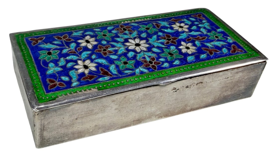 Sterling Silver Colorful Floral Enamel Trinket Box (1 of 6)