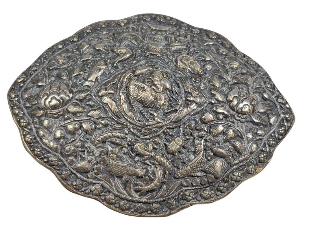 Southeast Asian Low-Grade Silver Repousse Buckle (1 of 4)