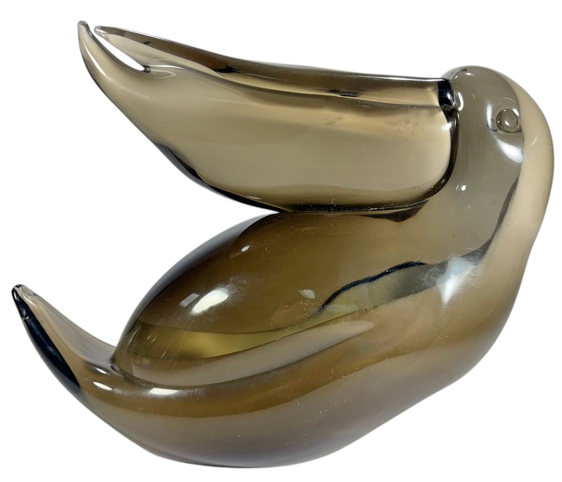 Italian Zanetti Murano Glass Pelican Sculpture 9" (1 of 7)