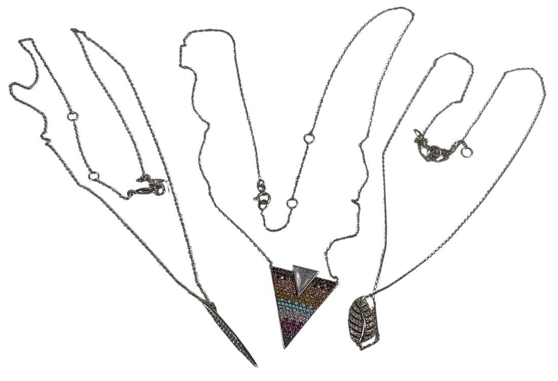 Sterling Silver Pendant Necklaces 8.2 g 3pc LOT (1 of 5)