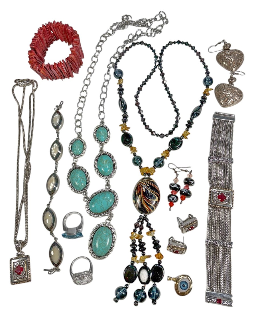 Assorted Silver-Tone Mixed Metal Jewelry 15pc LOT (1 of 7)