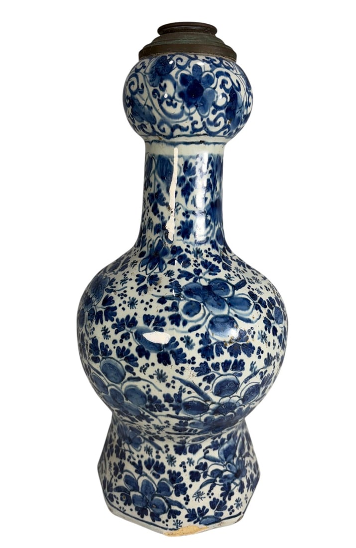 19th C Chinese Blue & White Porcelain Lamp 11.5" (1 of 7)