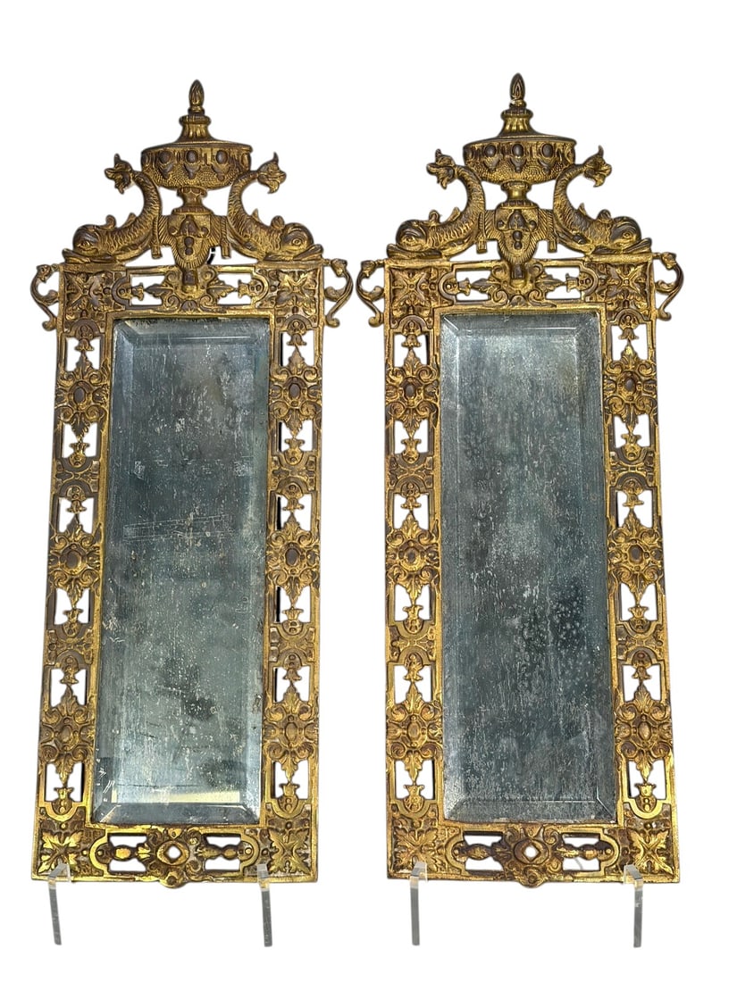 Pair of Bradley & Hubbard Gilt Bronze Wall Mirrors (1 of 7)