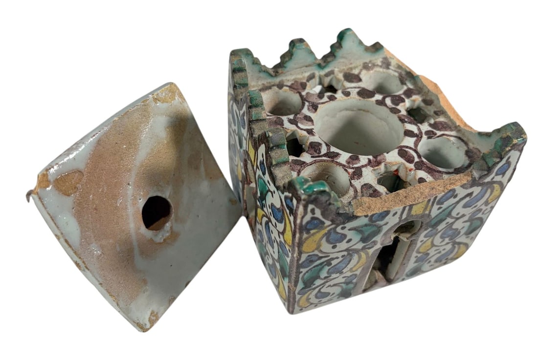 Moroccan Polychrome Ceramic Deskware 3pc LOT - 7