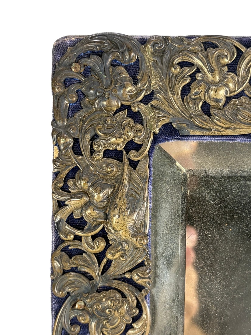 English Silver Rococo Vanity Dressing Table Mirror - 4